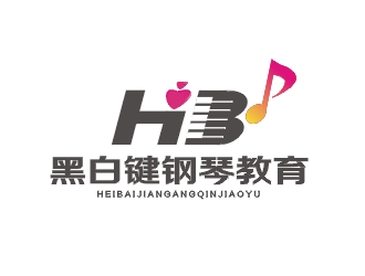 鄭國麟的黑白鍵鋼琴教育logo設(shè)計