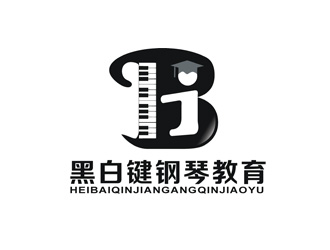 姬鵬偉的黑白鍵鋼琴教育logo設(shè)計