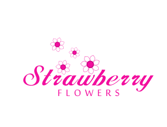 林思源的中文：草莓花朵；英文：Strawberry flowerslogo設(shè)計(jì)