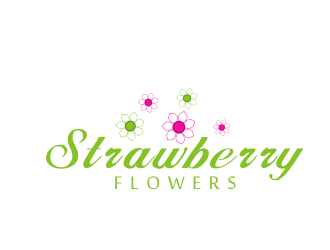 林思源的中文：草莓花朵；英文：Strawberry flowerslogo設(shè)計(jì)