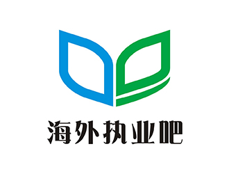 陳員員的海外執(zhí)業(yè)吧藍色圖形logologo設計