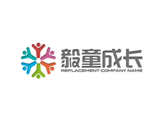 鐘炬的毅童成長 兒童母嬰卡通商標logo設計