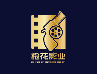 孫金澤的槍花影業logo設計