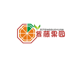 李正東的紫藤果園水果店標志logo設計