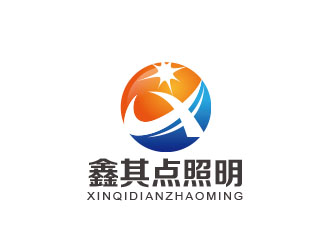 朱紅娟的鑫其點照明logo設計