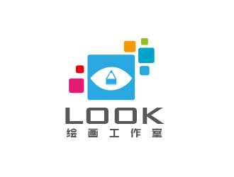 朱紅娟的look繪畫工作室logo設計