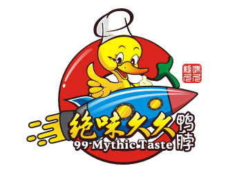 楊福的99 Mythic Taste（一只開飛機(jī)/火箭的鴨子）logo設(shè)計(jì)