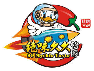 楊福的99 Mythic Taste（一只開飛機(jī)/火箭的鴨子）logo設(shè)計(jì)