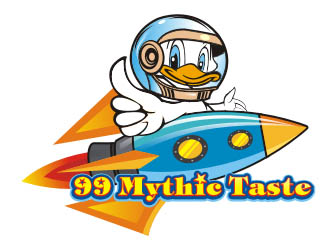 楊福的99 Mythic Taste（一只開飛機(jī)/火箭的鴨子）logo設(shè)計(jì)