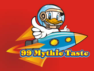 楊福的99 Mythic Taste（一只開飛機(jī)/火箭的鴨子）logo設(shè)計(jì)